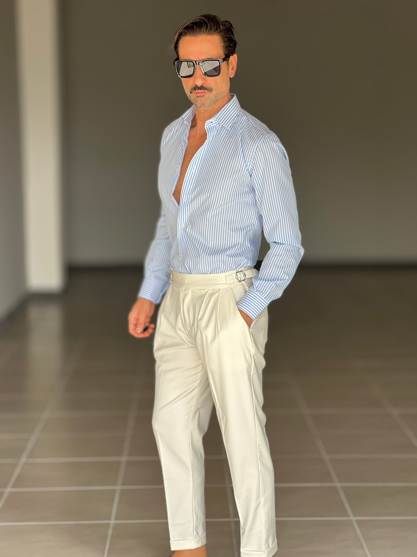 BLACK CHAIN ​​VISCOSE TROUSERS