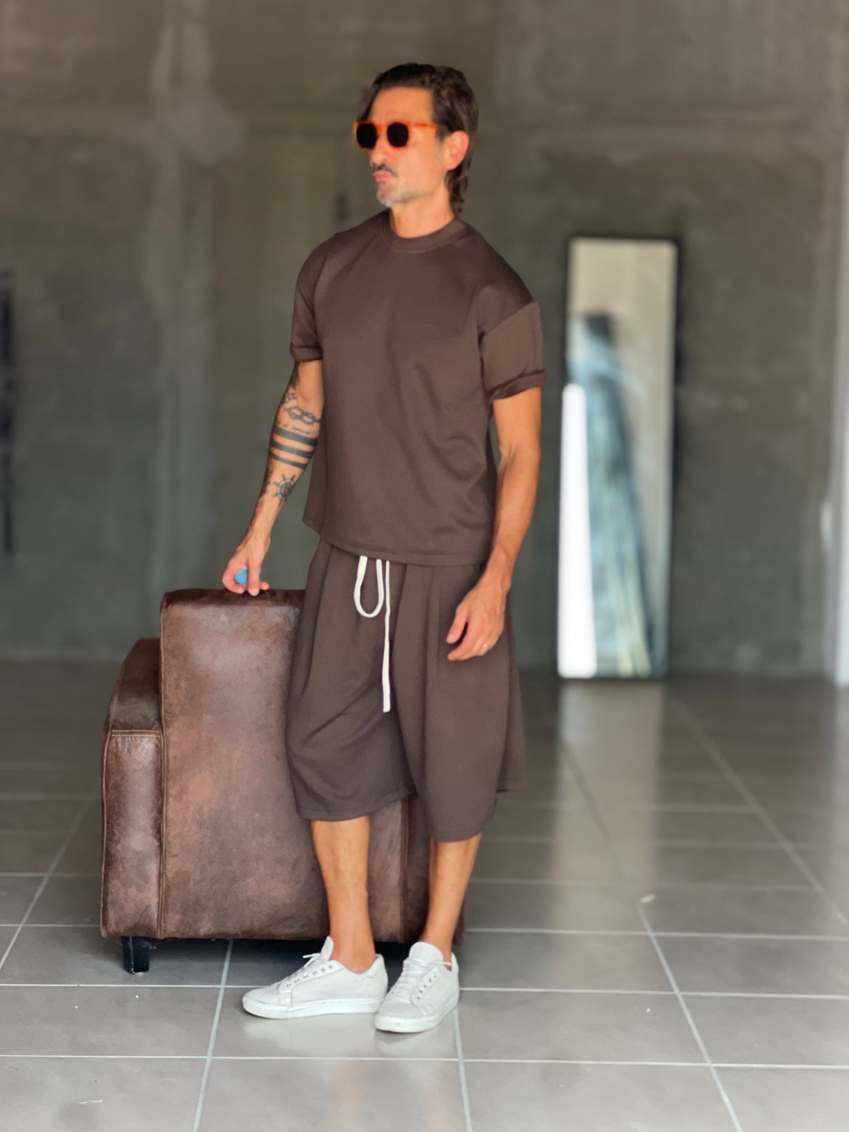 °COORDINATO  FELPA  MORO  MAGLIA  E BERMUDA