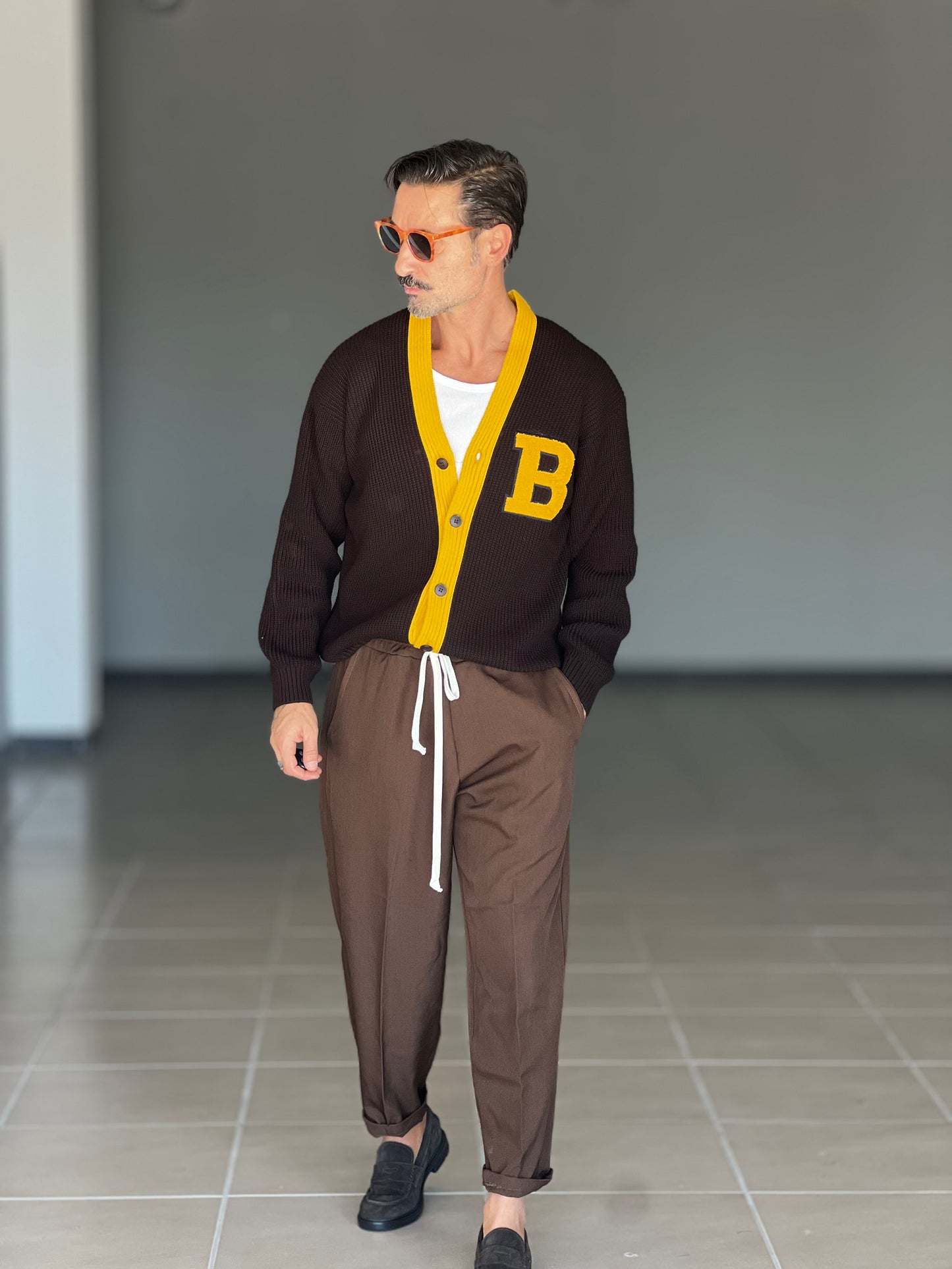 BLUE THREAD COTTON CREW NECK SWEATER