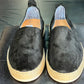 DOUBLE BUCKLE BLACK SUEDE LOAFERS