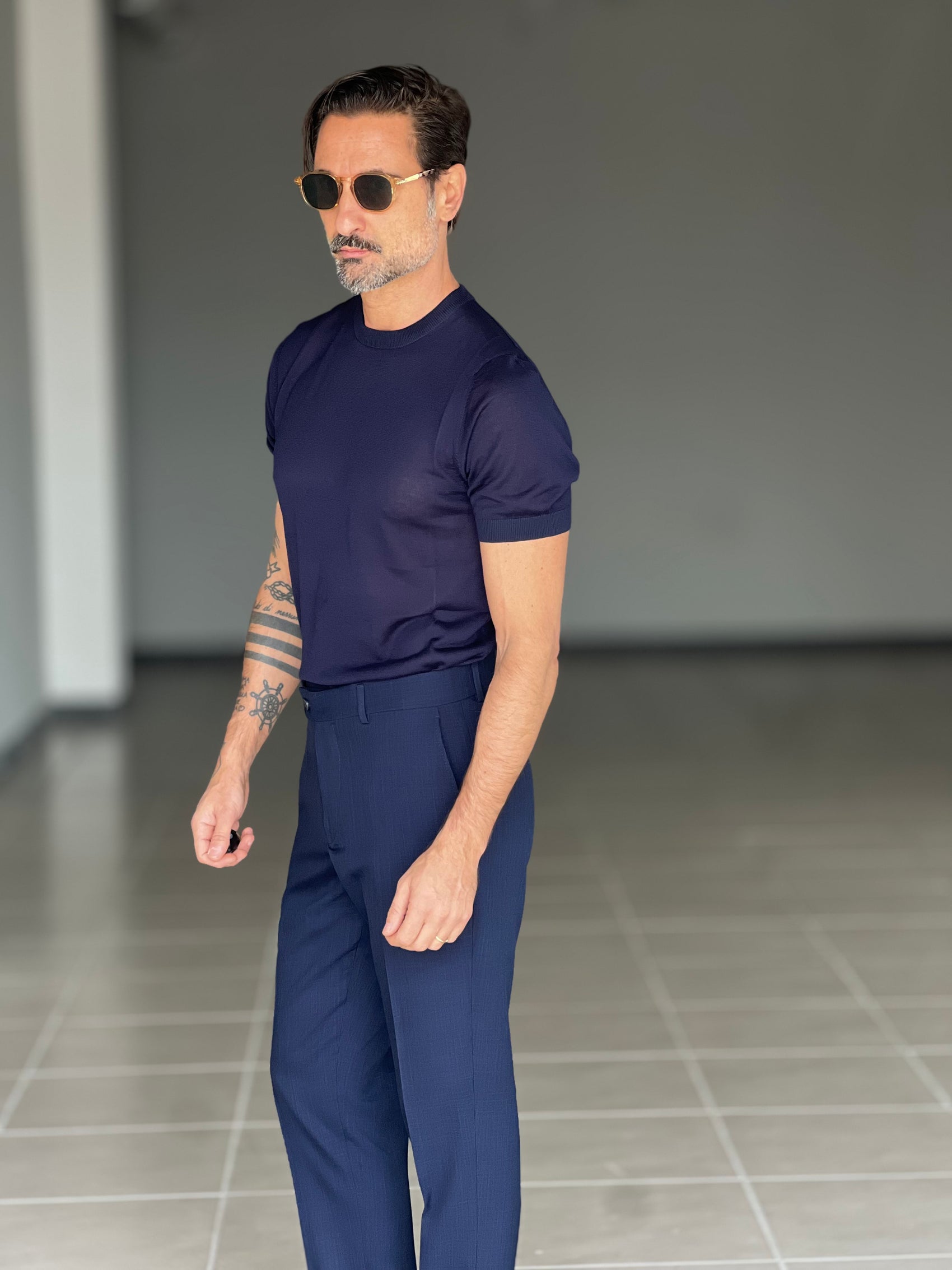 WHITE VISCOSE TROUSERS WITH REGULAR BOTTOM