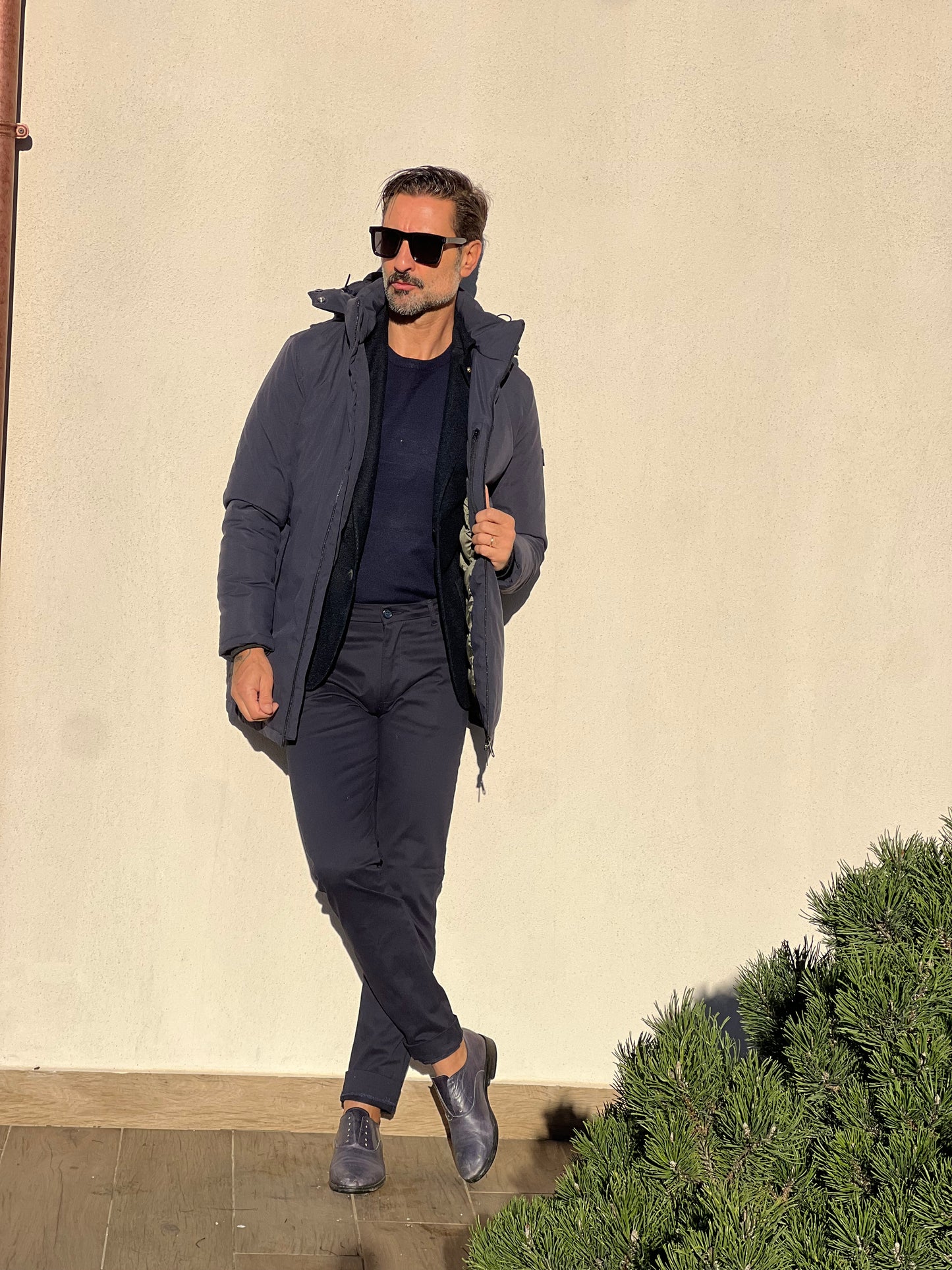 PARKA HAPPER  BLU TESSUTO TECNICO ZIP TERMOSALDATE