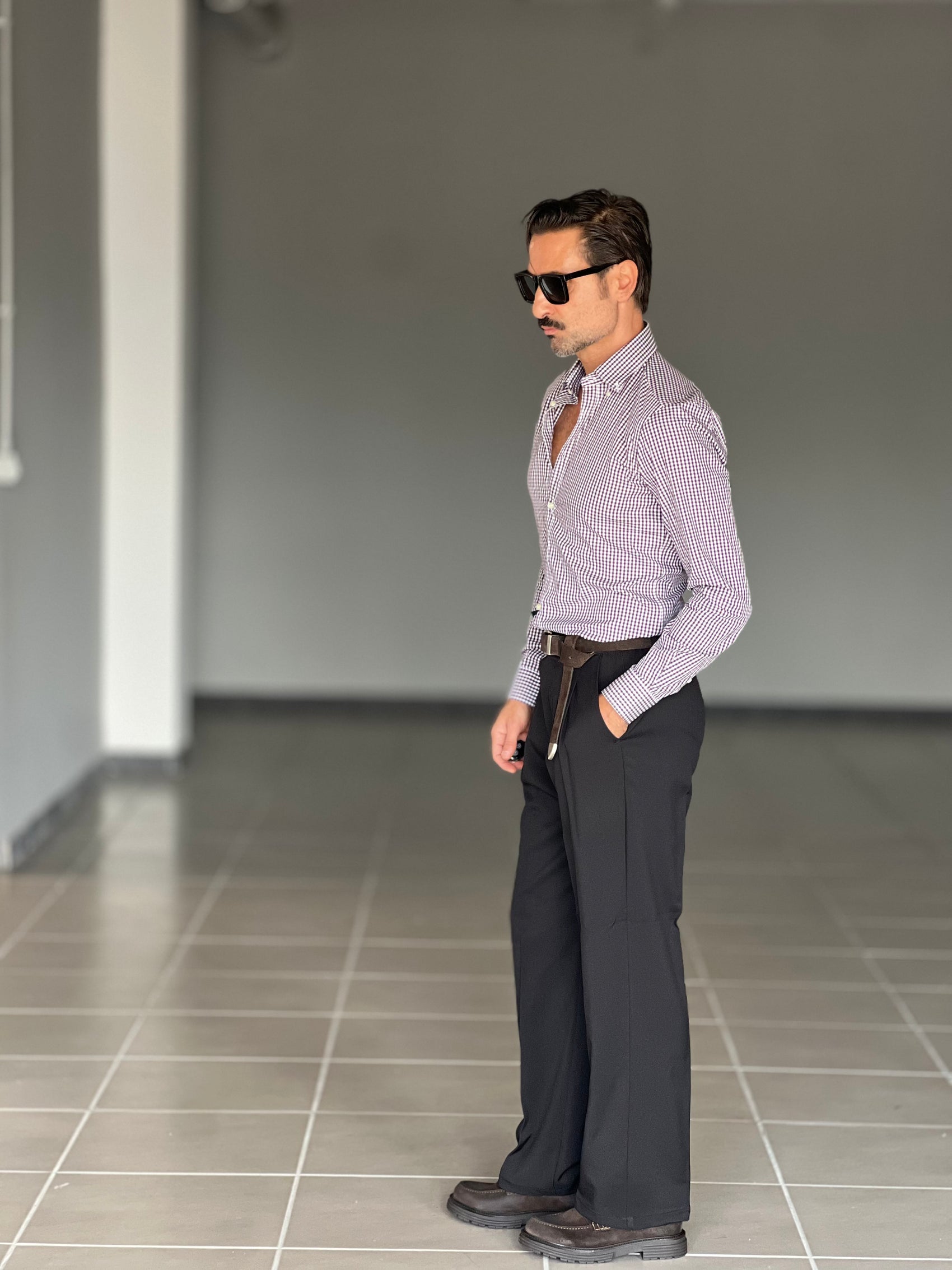 PANTALONE  FONDO AMPIO NERO GAMBA A PALAZZO