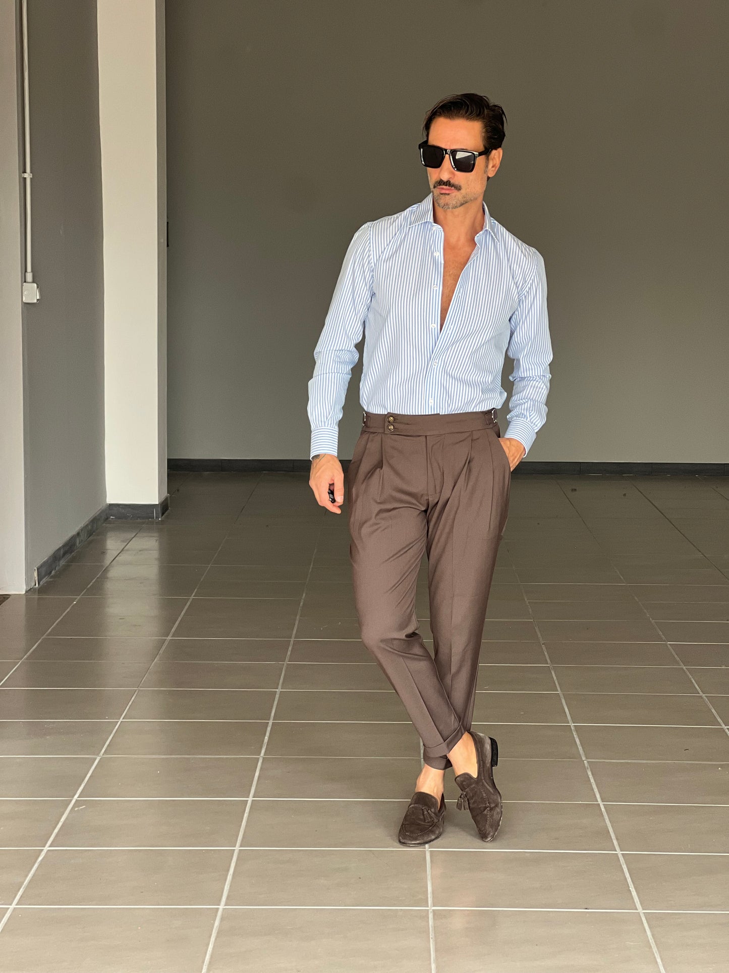 BLACK CHAIN ​​VISCOSE TROUSERS