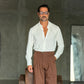 PANTALONE MORO  DOPPIAPINCES IN FONDO