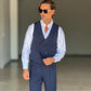 ABITO BLU  MONOPETTO  3 PEZZI  TRAMATO GILET PETRO'