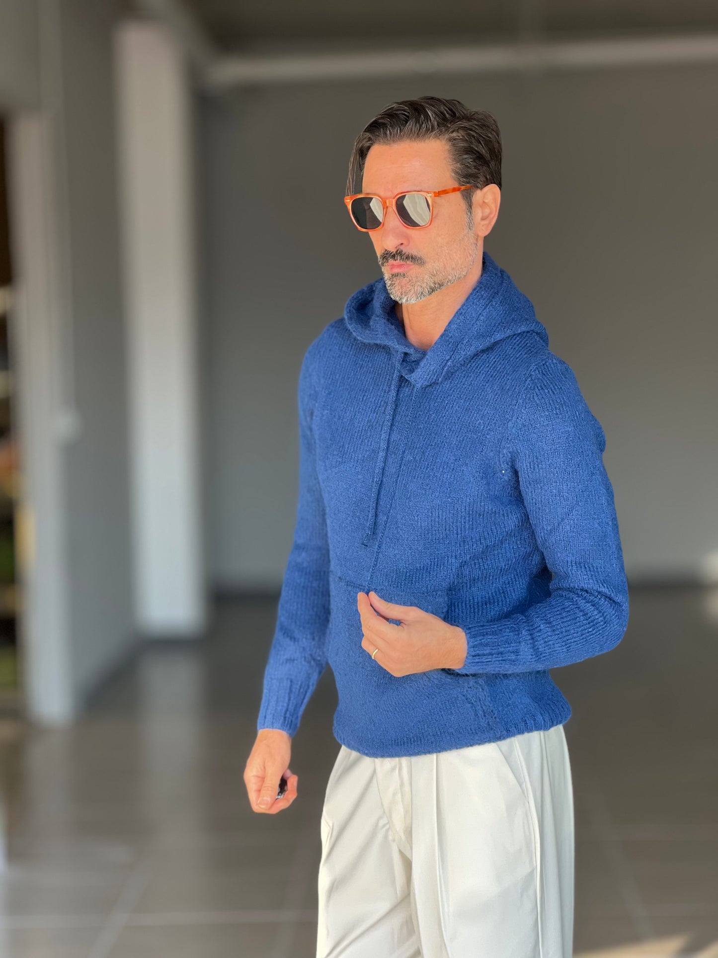 MAGLIA FELPA BLU ROYAL LANA E MISTI