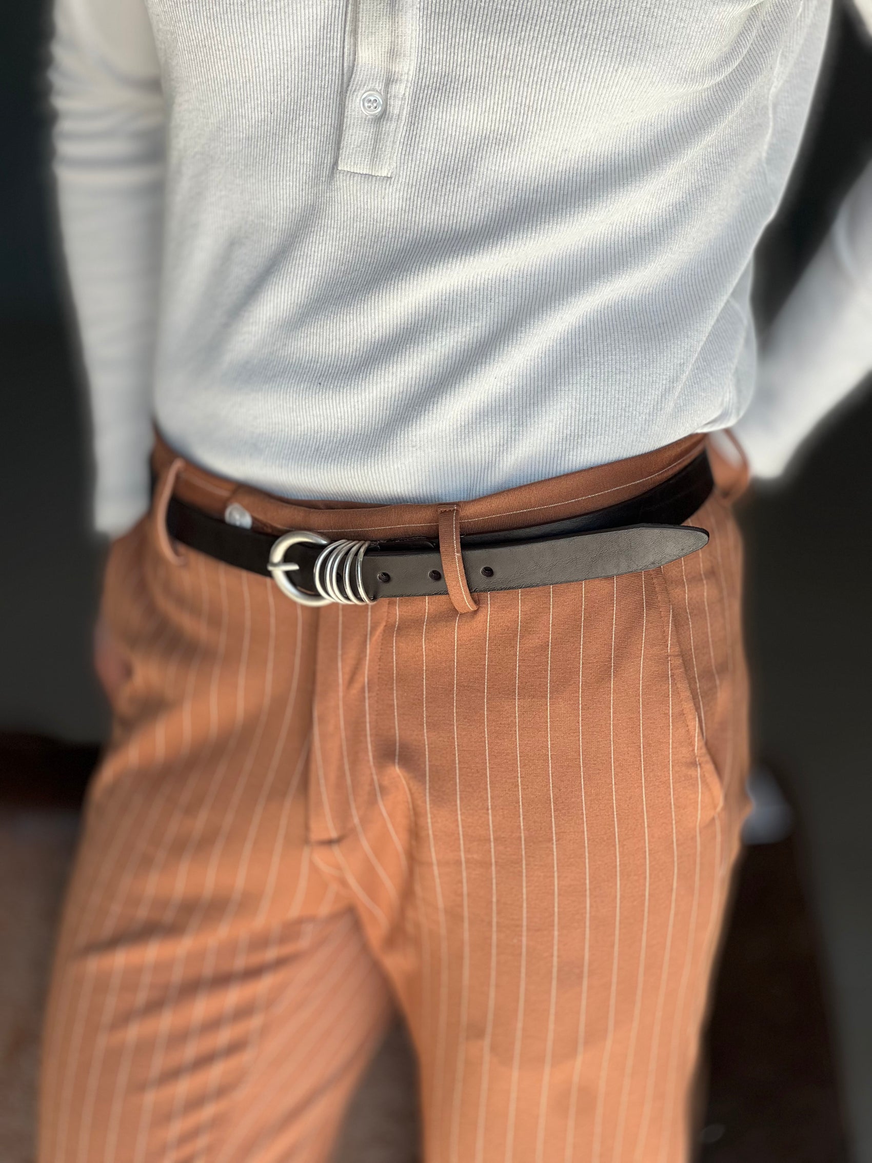 WHITE VISCOSE TROUSERS WITH REGULAR BOTTOM