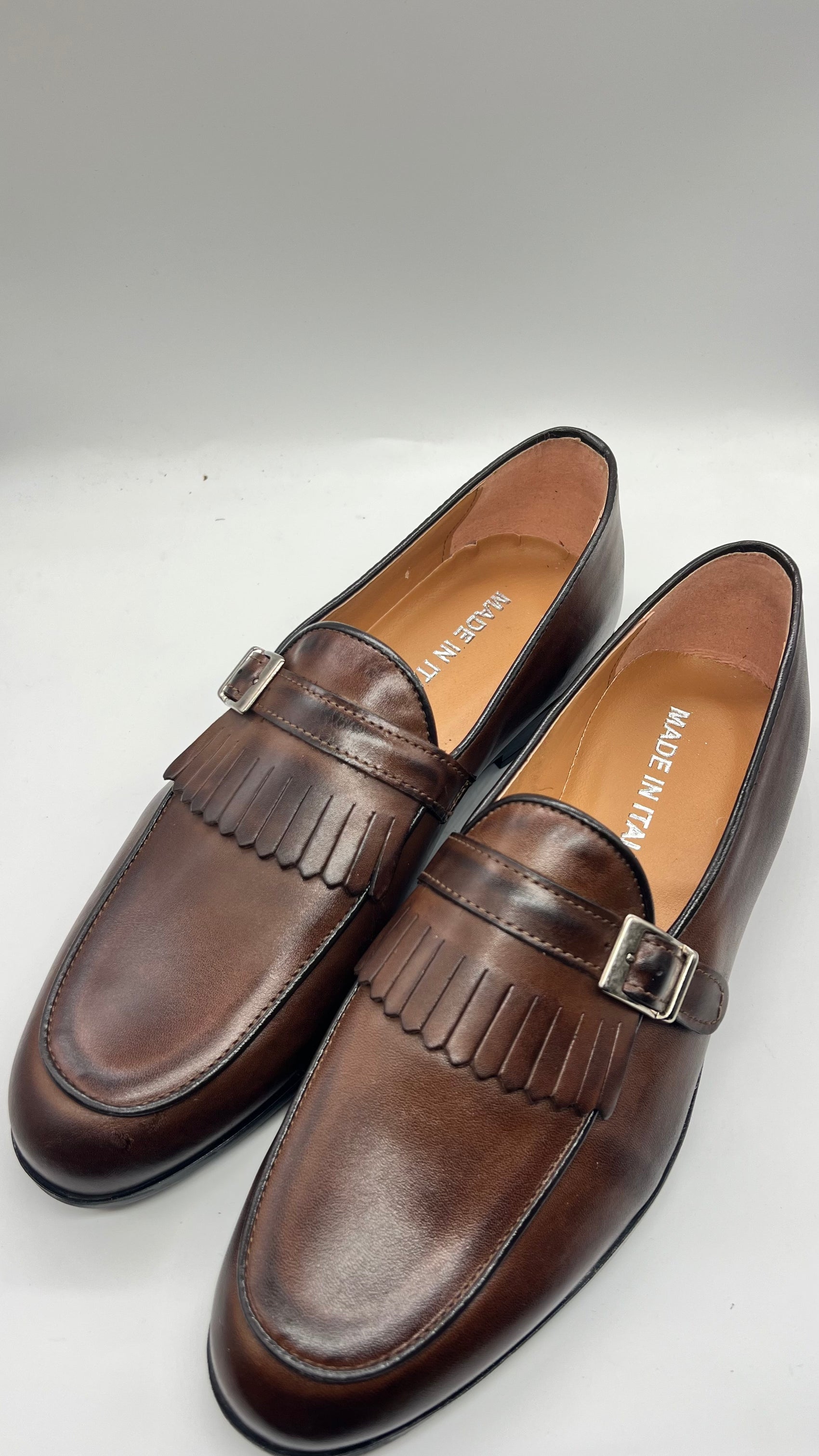 DOUBLE BUCKLE BLACK SUEDE LOAFERS