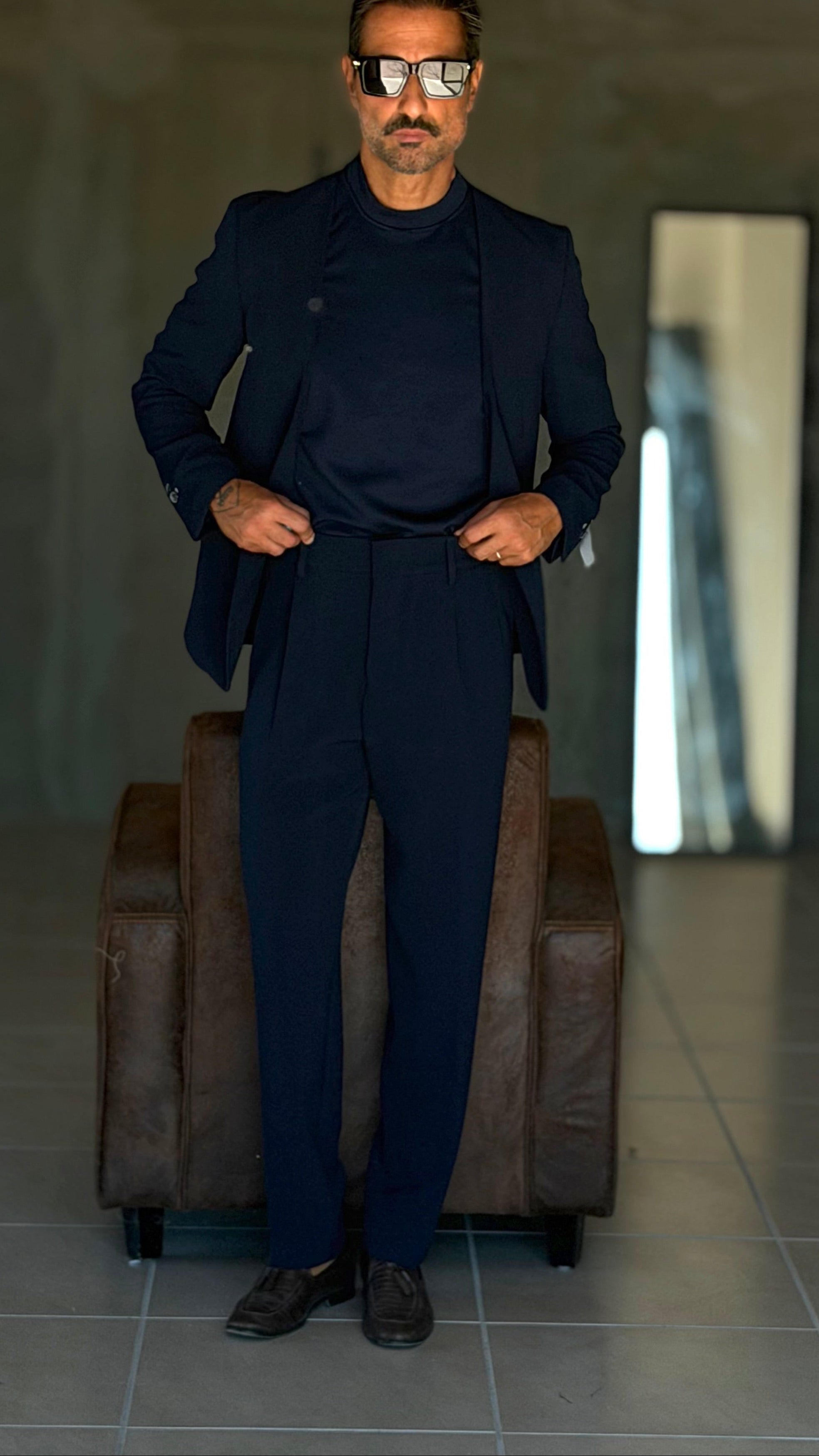 PANTALONE BLU  PAUL MIRANDA FONDO PALAZZO 701 (ABBINABILE ALLA GIACCA BLU 701)