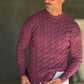 PULLOVER  COLOR VINO   TRECCIA ROTTURE RUGULAR