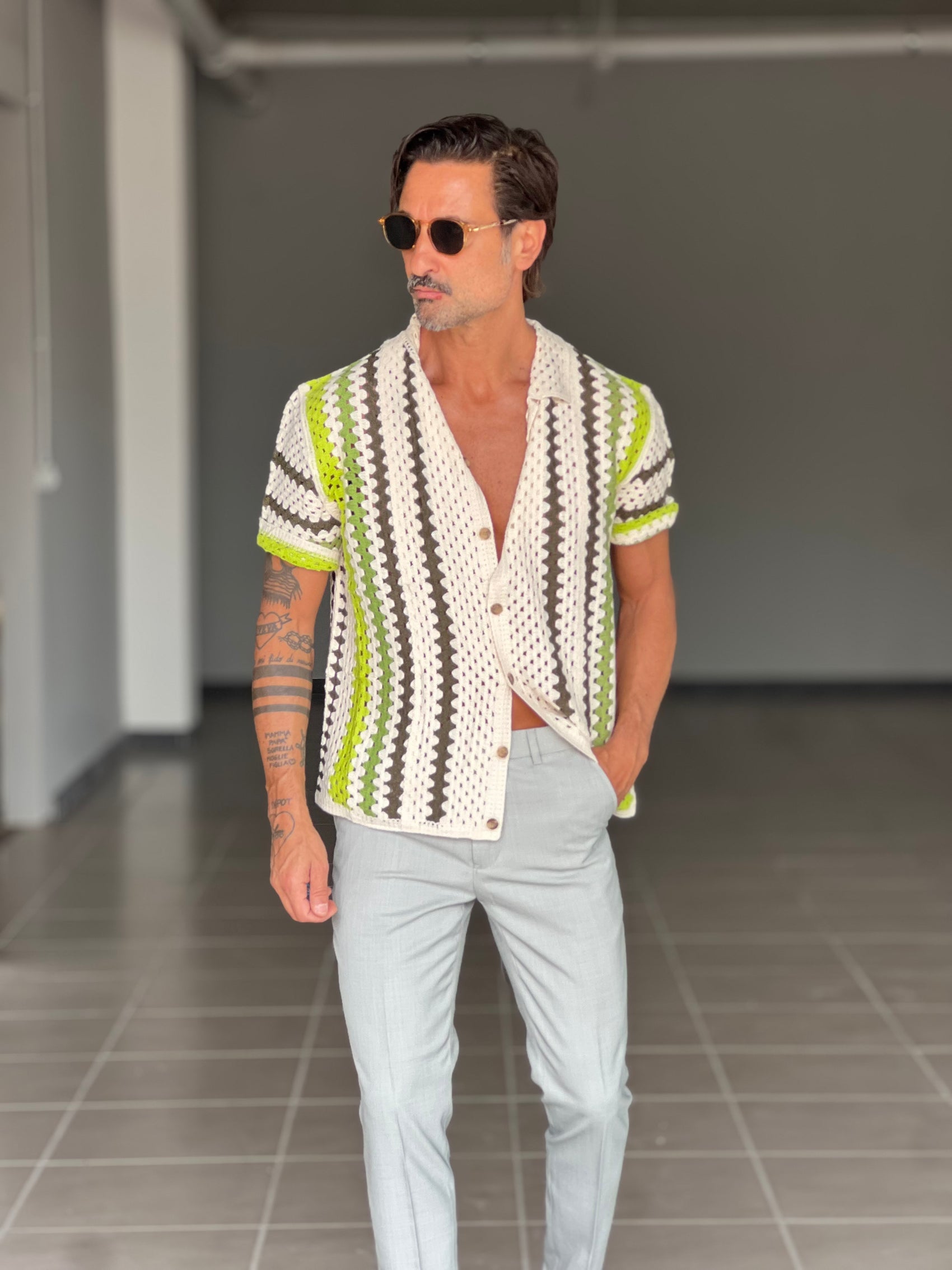 WHITE VISCOSE TROUSERS WITH REGULAR BOTTOM