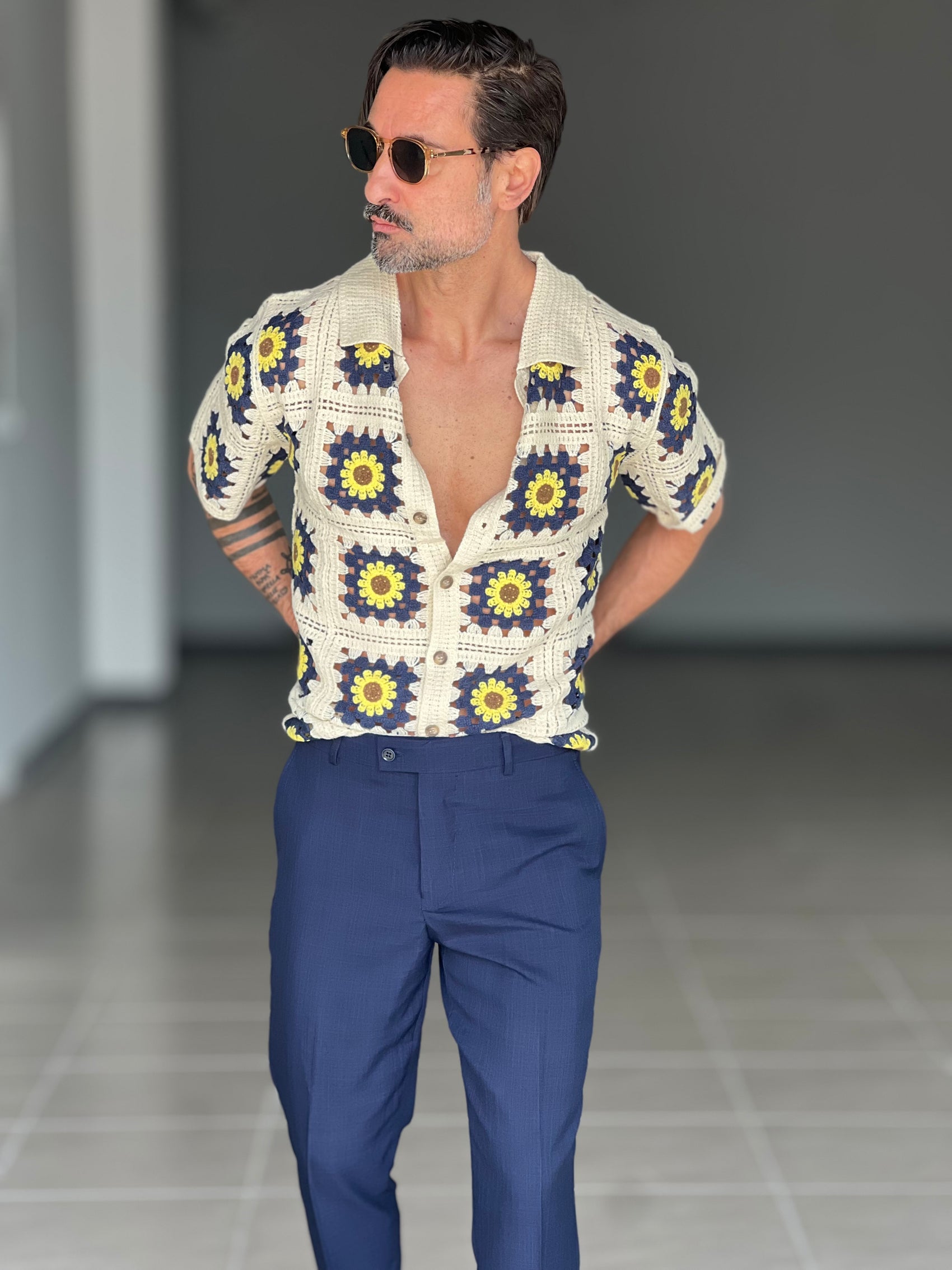 WHITE VISCOSE TROUSERS WITH REGULAR BOTTOM