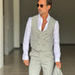 ABITO VERDE ACQUA MONOPETTO  3 PEZZI GILET