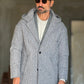 BLUE HIGH NECK COAT