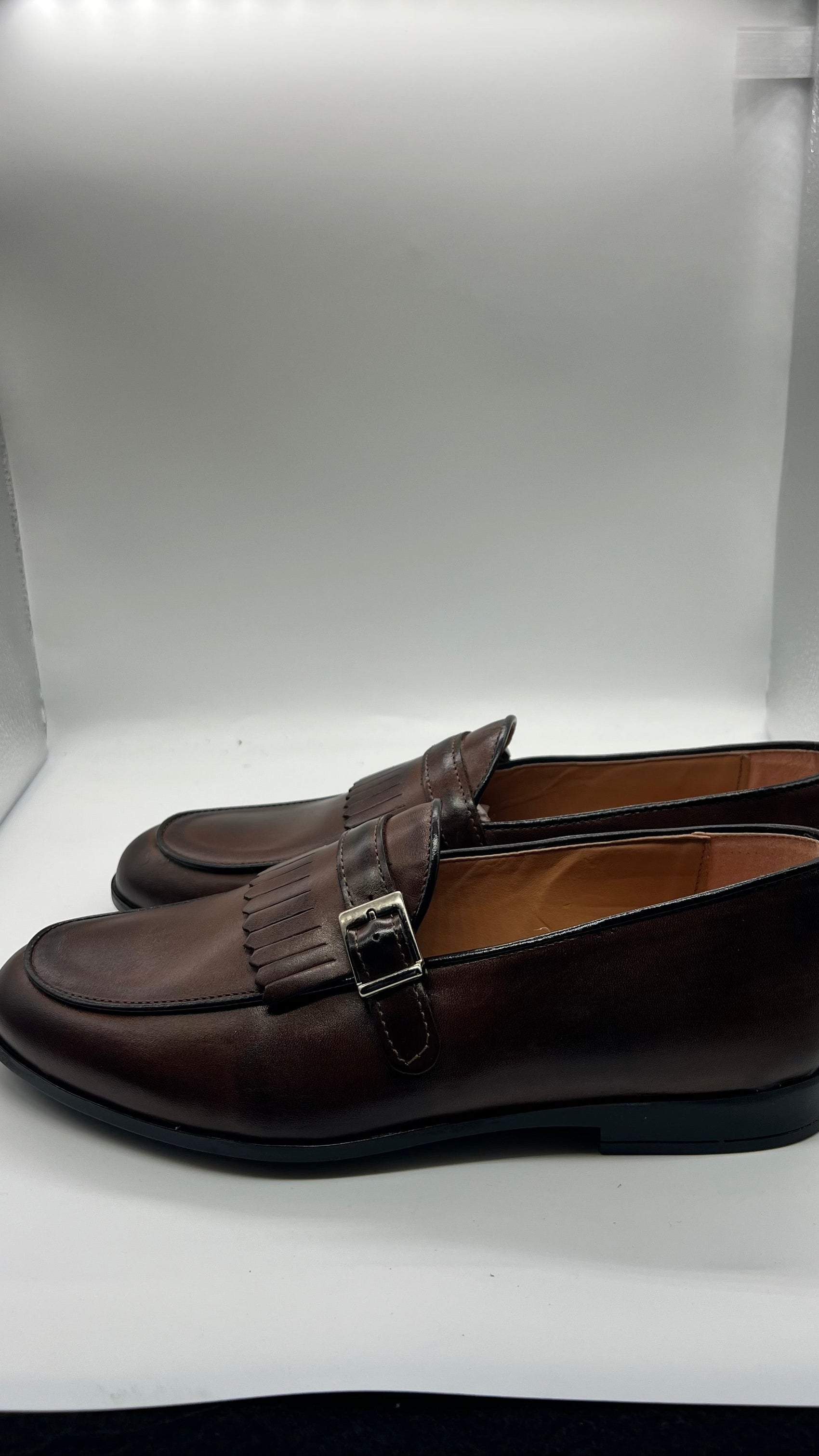 DOUBLE BUCKLE BLACK SUEDE LOAFERS