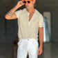 T SHIRT SERAFINO CREMA  MISTO LINO
