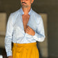 CAMICIA CELESTE STRETCH POPELINE DI COTONE SLIMFIT