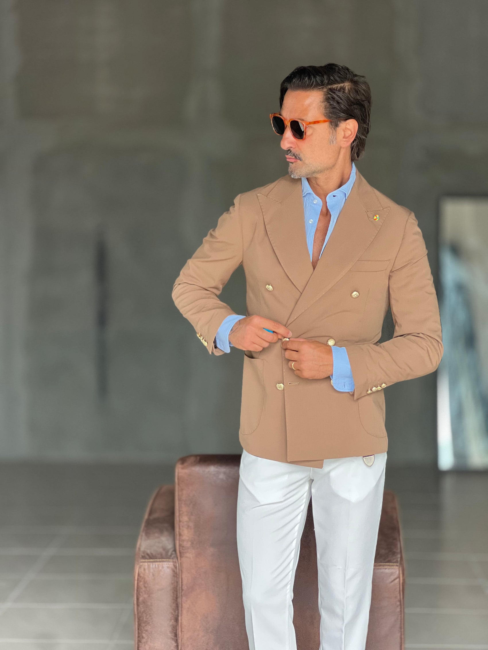 GIACCA DOPPIOPETTO CAMMELLO BOTTONE ORO (ABBINABILE AL PANTALONE 00130)