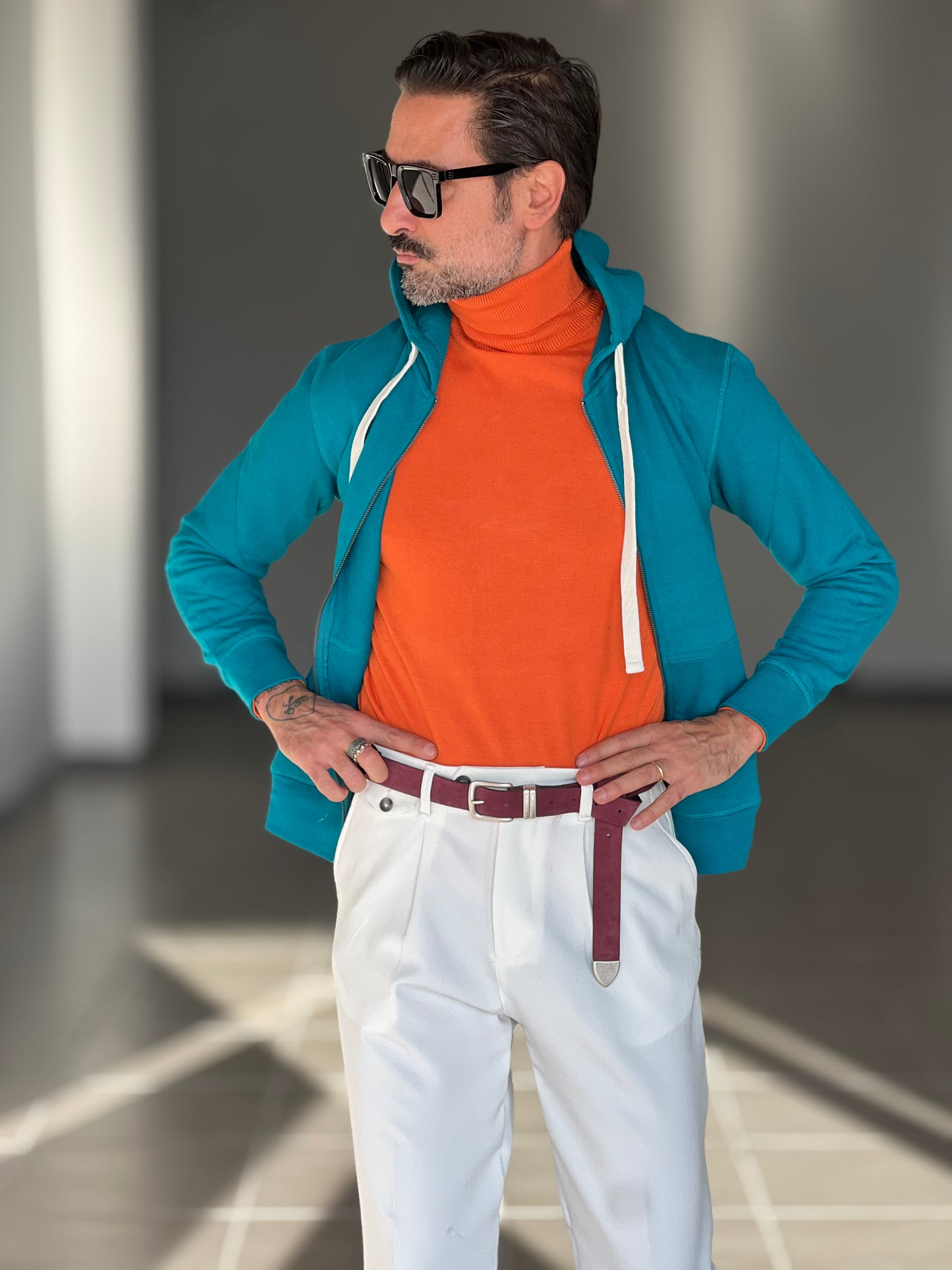 COLLO ALTO ARANCIO RASATO  2 FILI