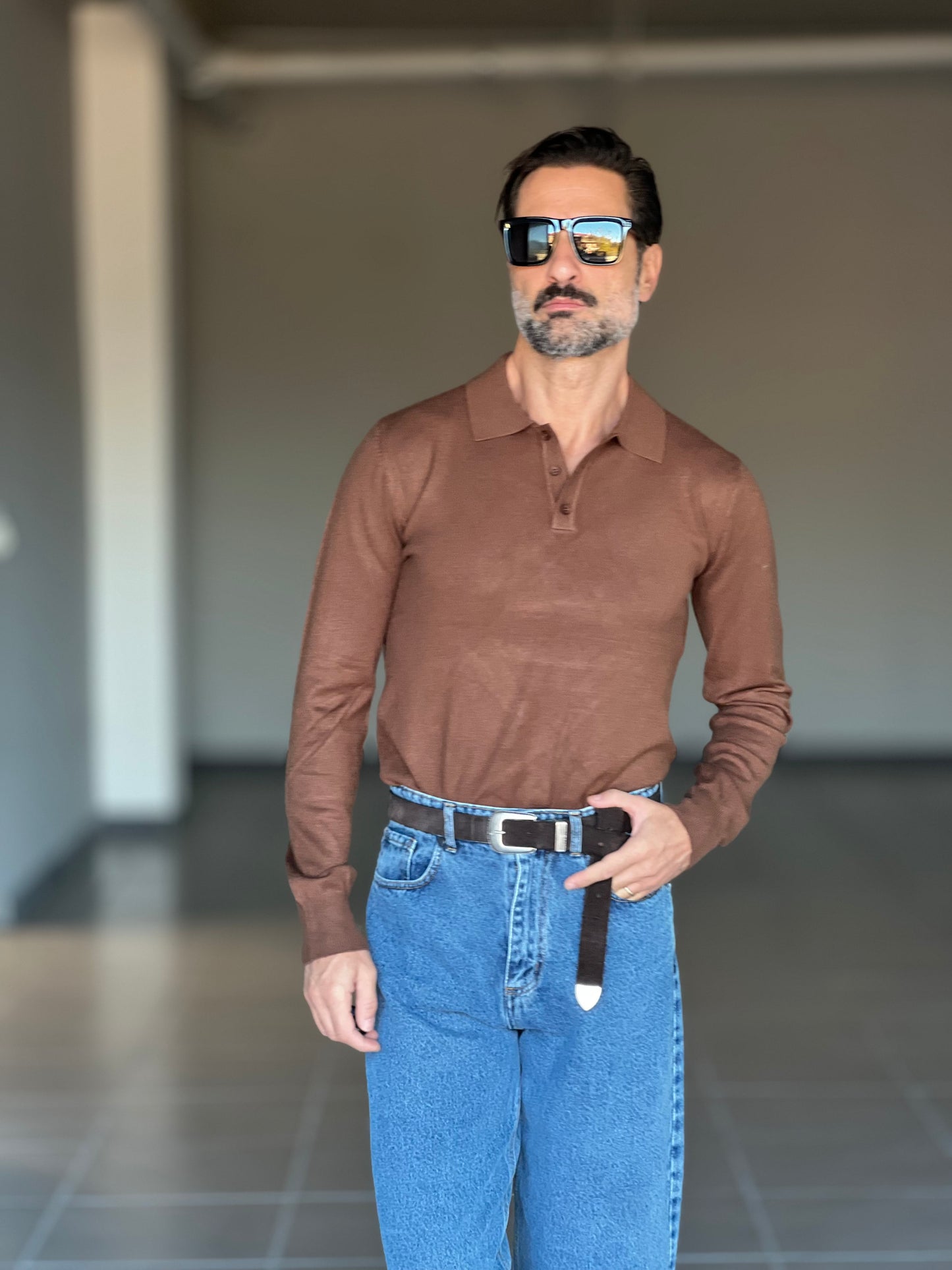 POLO CIOCCOLATO  RASATA VISCOSA E MISTI