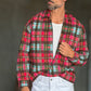 CAMICIA  FLANELLA QUADRO GALLES VERDE ROSA E CELESTE