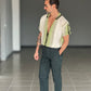 WHITE VISCOSE TROUSERS WITH REGULAR BOTTOM