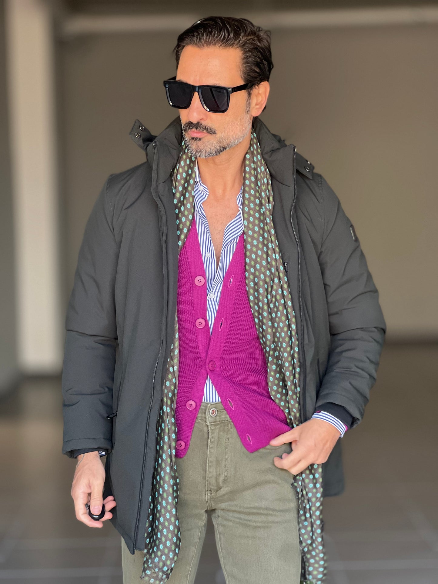 PARKA HAPPER  VERDE TESSUTO TECNICO ZIP TERMOSALDATE