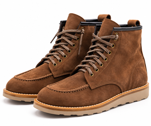 STIVALETTO STRINGATO   MORO CAMOSCIO FONDO GOMMA