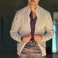 WHITE VISCOSE TROUSERS WITH REGULAR BOTTOM