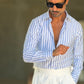 CAMICIA  BACCHETTA CELESTE  GRANDE OXFORD