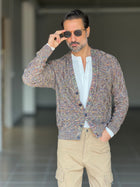 CARDIGAN  MULTICOLOR TESSUTO OPERATO