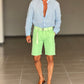 BERMUDA PANTALONE VERDE MELA  COTONE INSERTO CINTURA