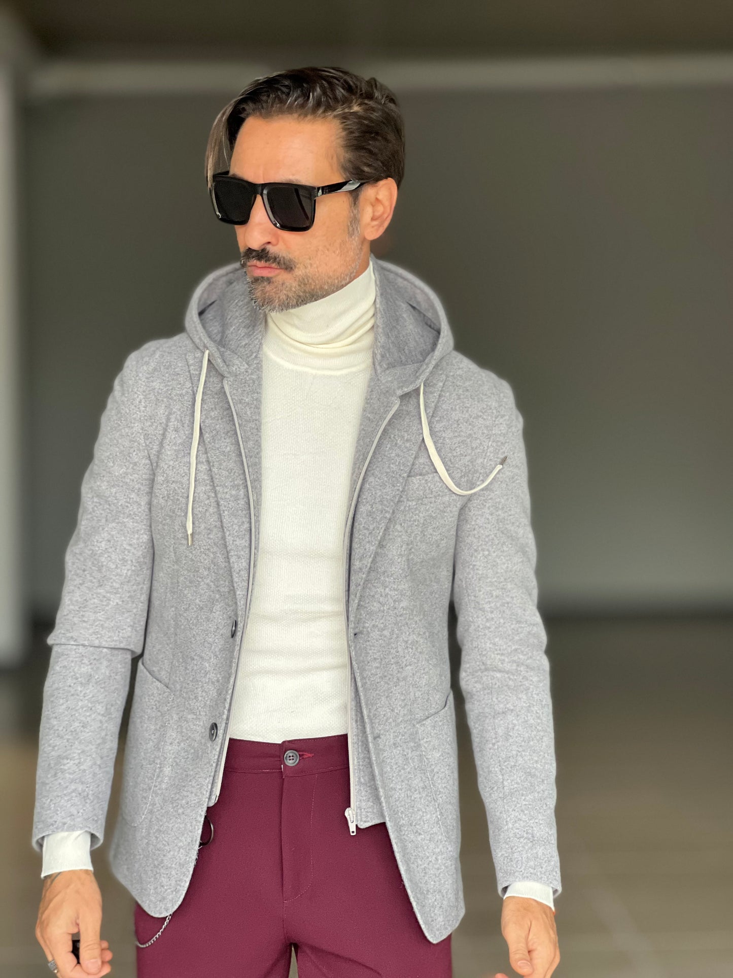 GIACCA PANNO GRIGIA  INTERNO FELPA ESTRIBILE