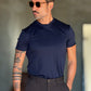NEW T SHIRT BLU  EFFETTO FILO DI SCOZIA