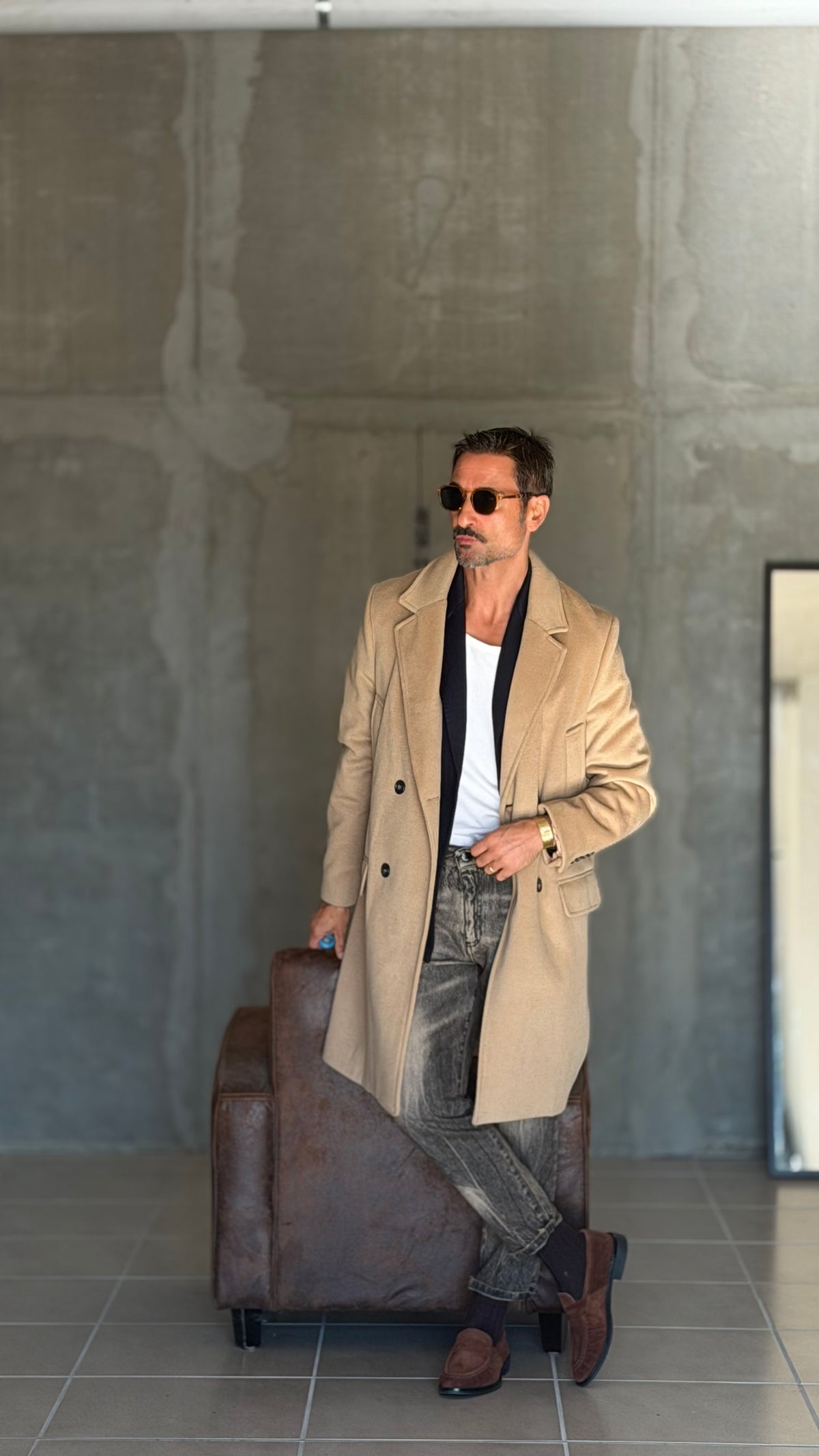 CAPPOTTO CAMMELLO DOPPIPETTO OVER FIT EFFETTO PANNO VISCOSA E MISTI TELAMIRA