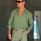 BERMUDA VERDE   LINO   PINCES