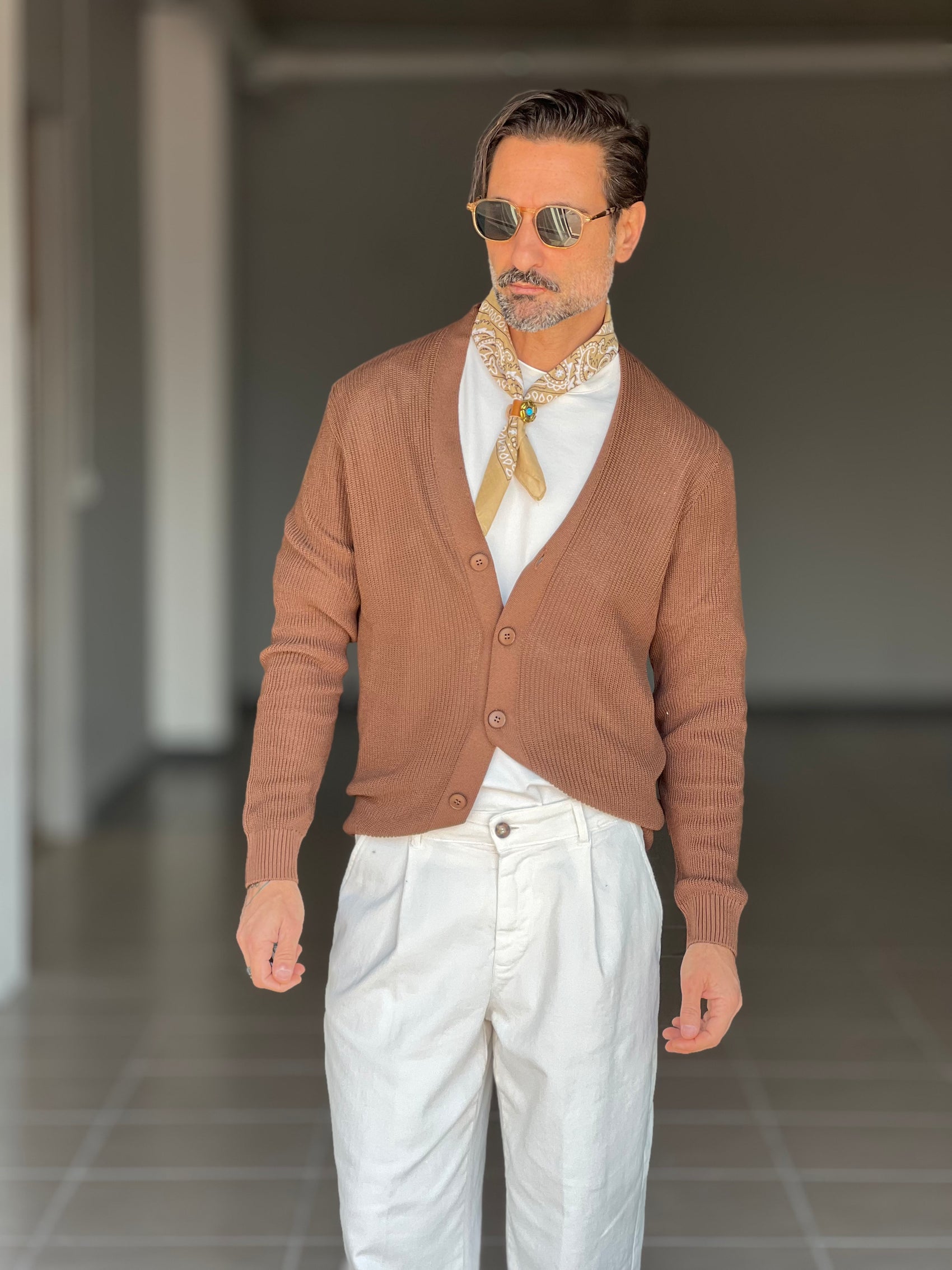 CARDIGAN CACAO DERBY COTONE OVER FIT