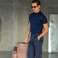 PANTALONE  BLU  DOPPIAPINCES VISCOSA E MISTI