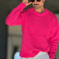 PULLOVER ROSA   OVERFIT TESSUTO  MISTO EFFETTO SHETTLAND