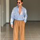 WHITE VISCOSE TROUSERS WITH REGULAR BOTTOM