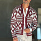CARDIGAN PRUGNA  ETNICO CROP  FIT  PESANTE