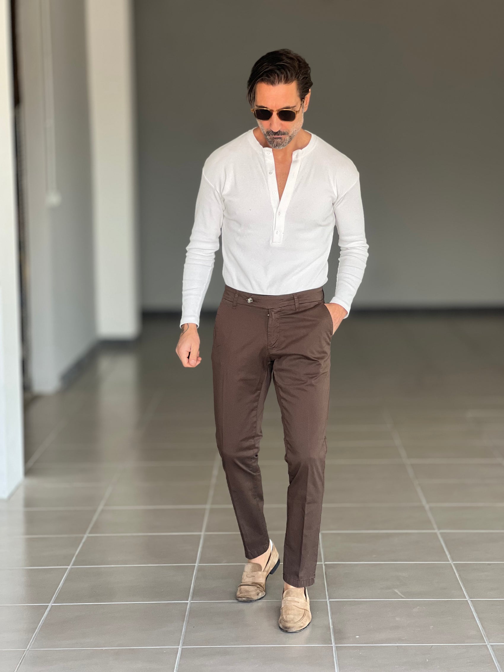BLACK CHAIN ​​VISCOSE TROUSERS