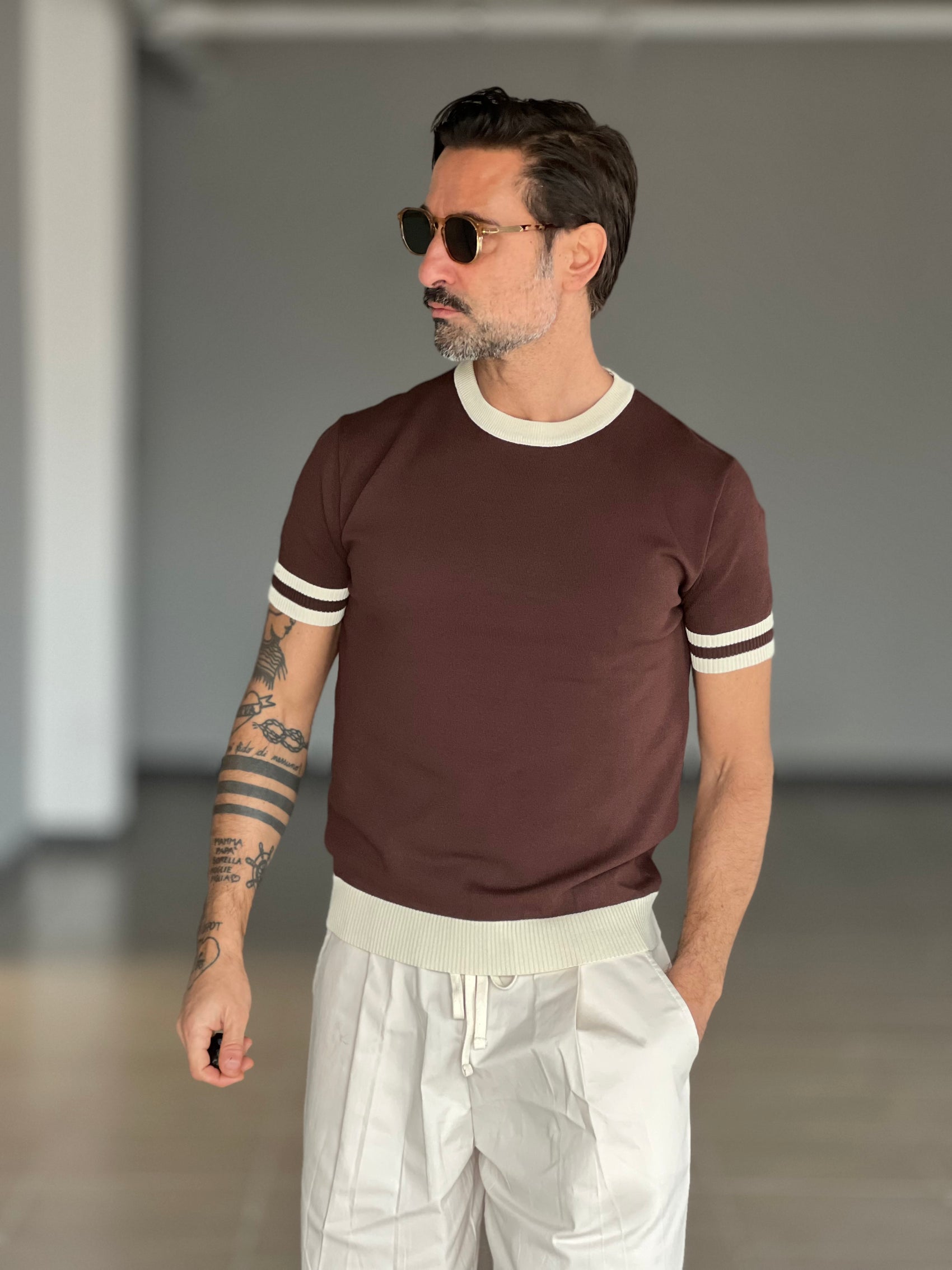 WHITE VISCOSE TROUSERS WITH REGULAR BOTTOM