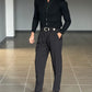 BLACK CHAIN ​​VISCOSE TROUSERS