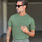 MAGLIA  GIRO VERDE TESSUTO OPERATO