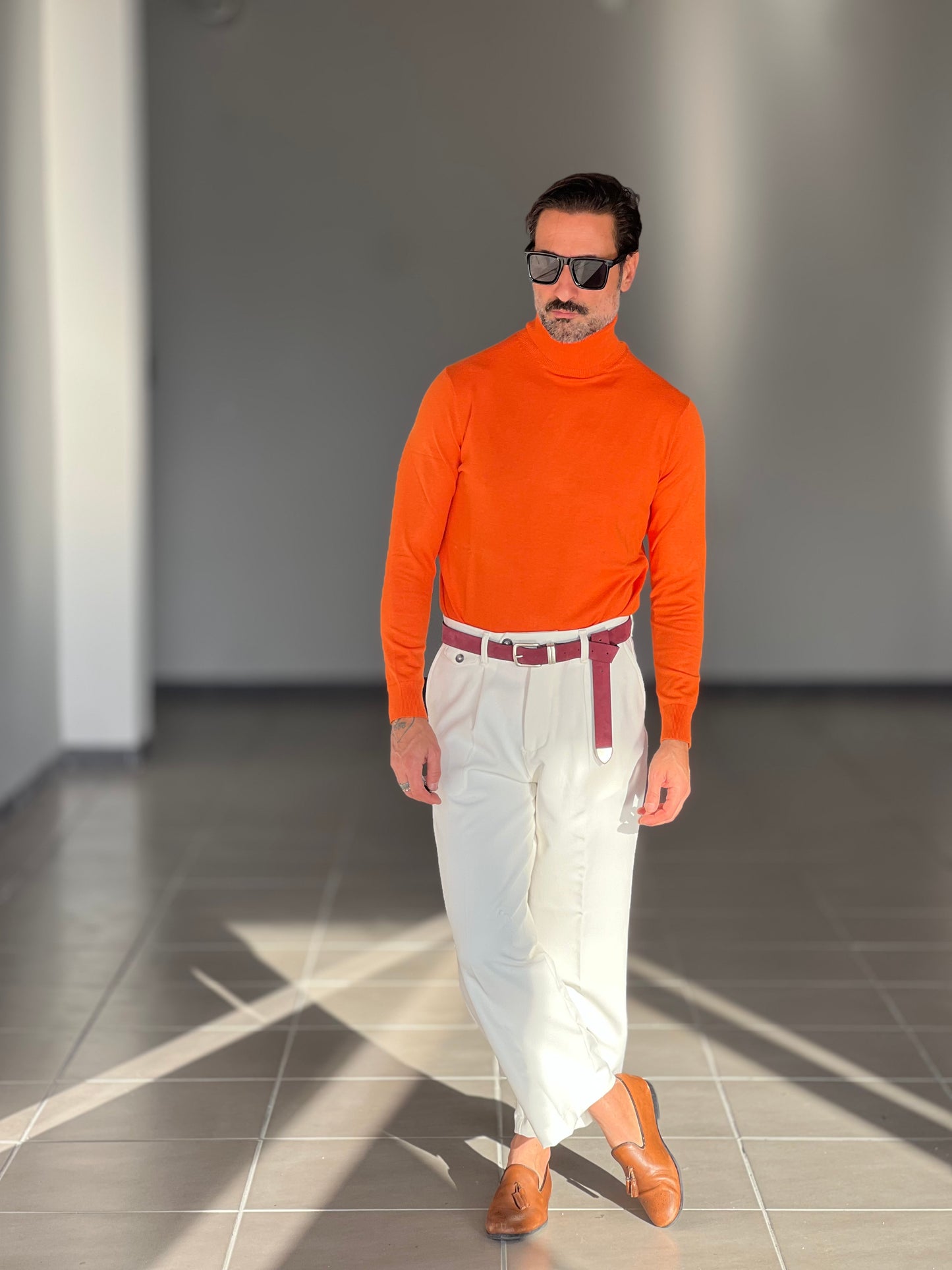 COLLO ALTO ARANCIO RASATO  2 FILI