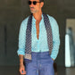 CAMICIA TURCHESE COREANA    LINO