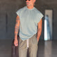 PANTALACCIO  VERDE MILITARE  LACCIO A CONTRASTO MISTO LINO