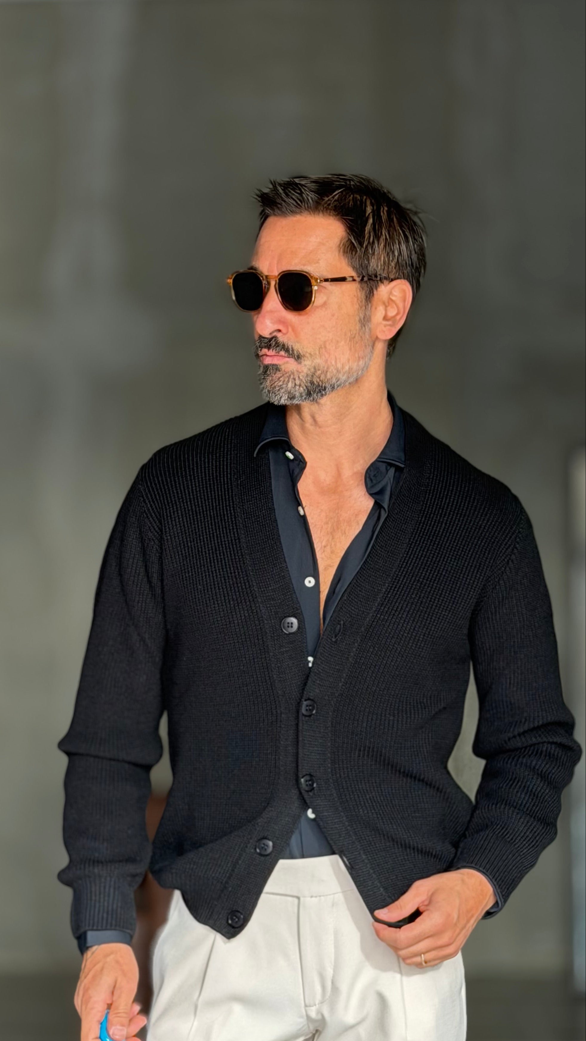 CARDIGAN NERO  MAGLIA INGLESE